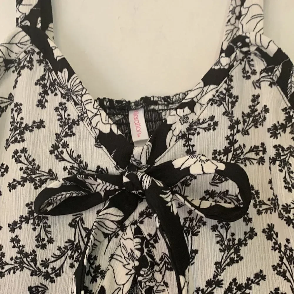 XHILARATION DRESS Black and white floral sundress Size XS NWT